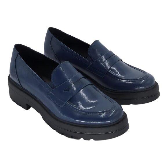 MIA Yoani Lug Sole Loafers Round Toe Navy 9M - Picture 4 of 6